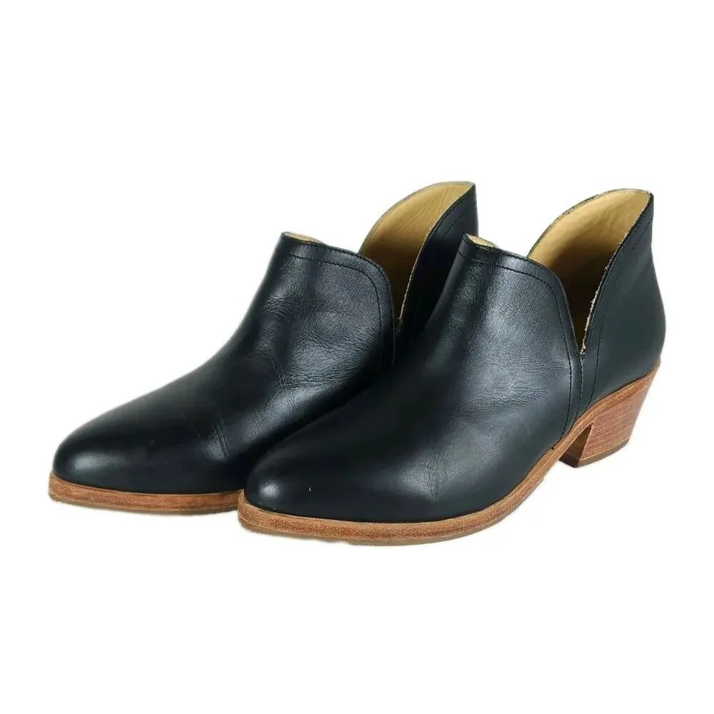 Nisolo Women's US 8,5 Black Leather Ankle Boots Booties